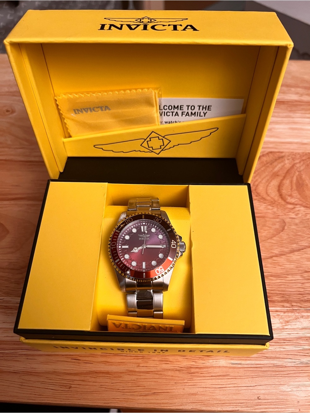 nvicta Pro Diver 50939 Men's 43mm Brown/Gray Gradient Dial Stainless Steel Watch